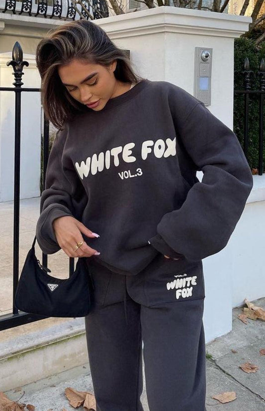 White Fox Offstage Sweater Charcoal