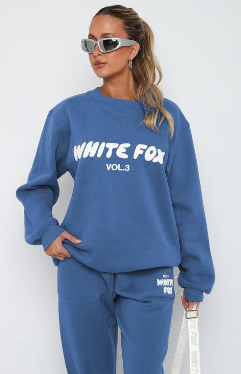 White Fox Offstage Sweater Blue