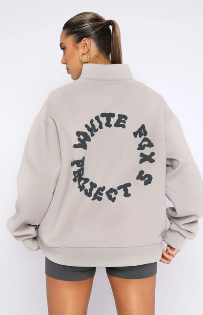 White Fox Project 5 Zip Front Sweater Lunar
